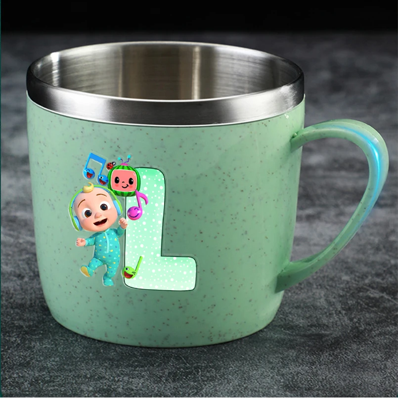 แก้วน้ำสแตนเลสลายการ์ตูนโคโคเมลอน พิมพ์ลายตัวอักษร แก้วกาแฟ นม แก้วน้ำชา น่ารัก ทันสมัย ของขวัญ