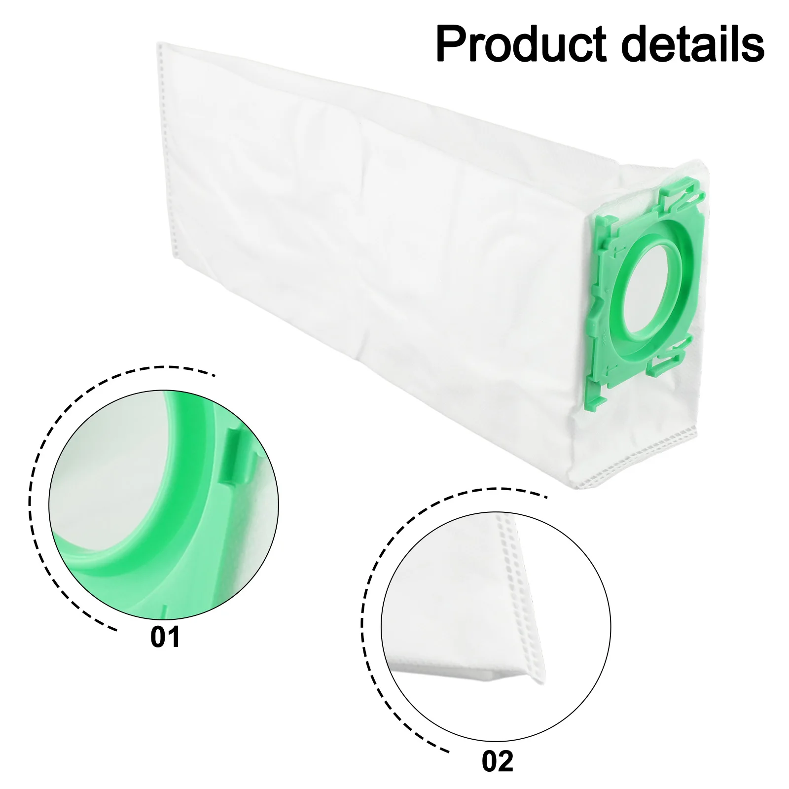 

8-Pack Vacuum Bags Dust Bags Indoor Cleaning 8 Dust Bags Efficient Dust Collection Maintenance Parts Nonwoven Fabric