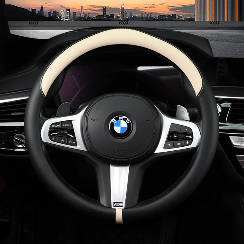 For BMW E39 Ultra thin steering wheel cover E39 BMW Car specific  genuine leather breathable sweat   absorbing