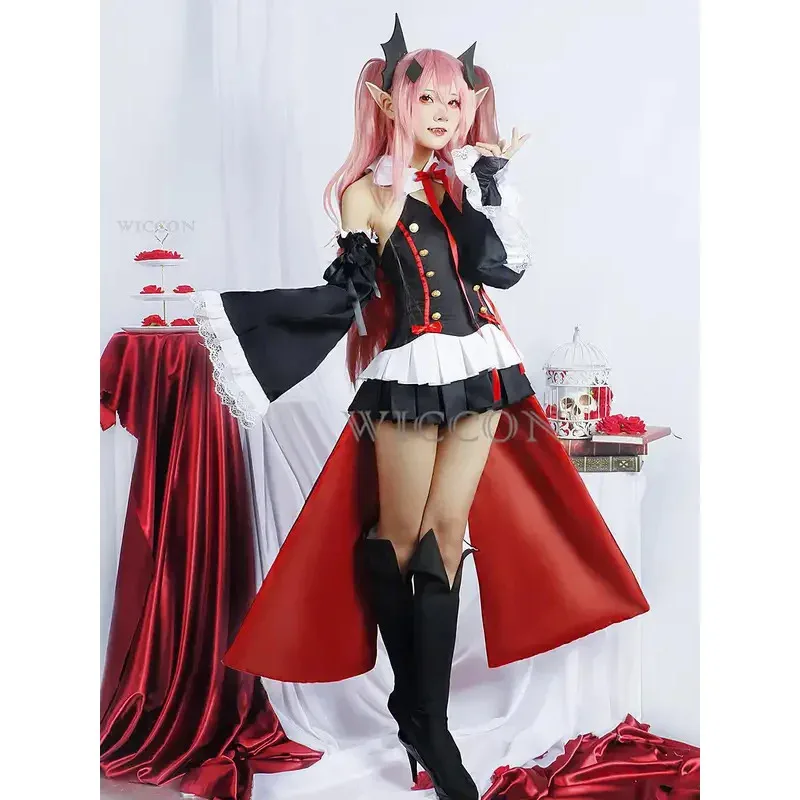 

Of The End Owari no Seraph Krul Tepes, униформа, парик, косплей, аниме, ведьма, вампир, костюм на Хэллоуин для женщин
