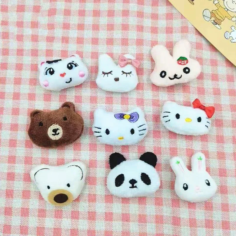 10PCS/Lot plush cartoon Animal Applique Crafts for Children Socks and Gloves Accessorie