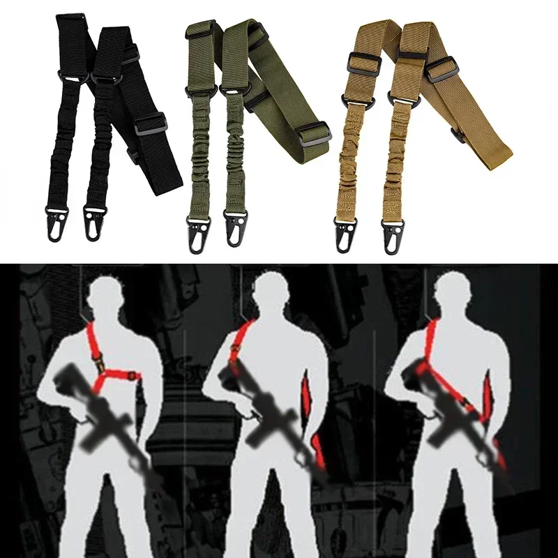 Tactical Two Points Sling Shoulder Strap Army Durable Nylon Rifle Belt Heavy Duty Sling for Outdoor Hunting Sports Accessories