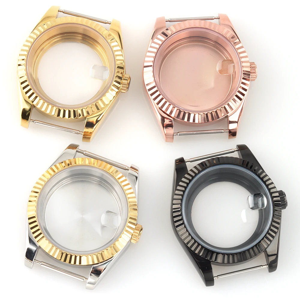 

Розовое золото/золото, серебро, корпус 36 мм, 39 мм, корпус NH35, аксессуары для часов из нержавеющей стали, подходит для NH35, механизм NH36, циферблат 28,5 мм, сапфировое стекло