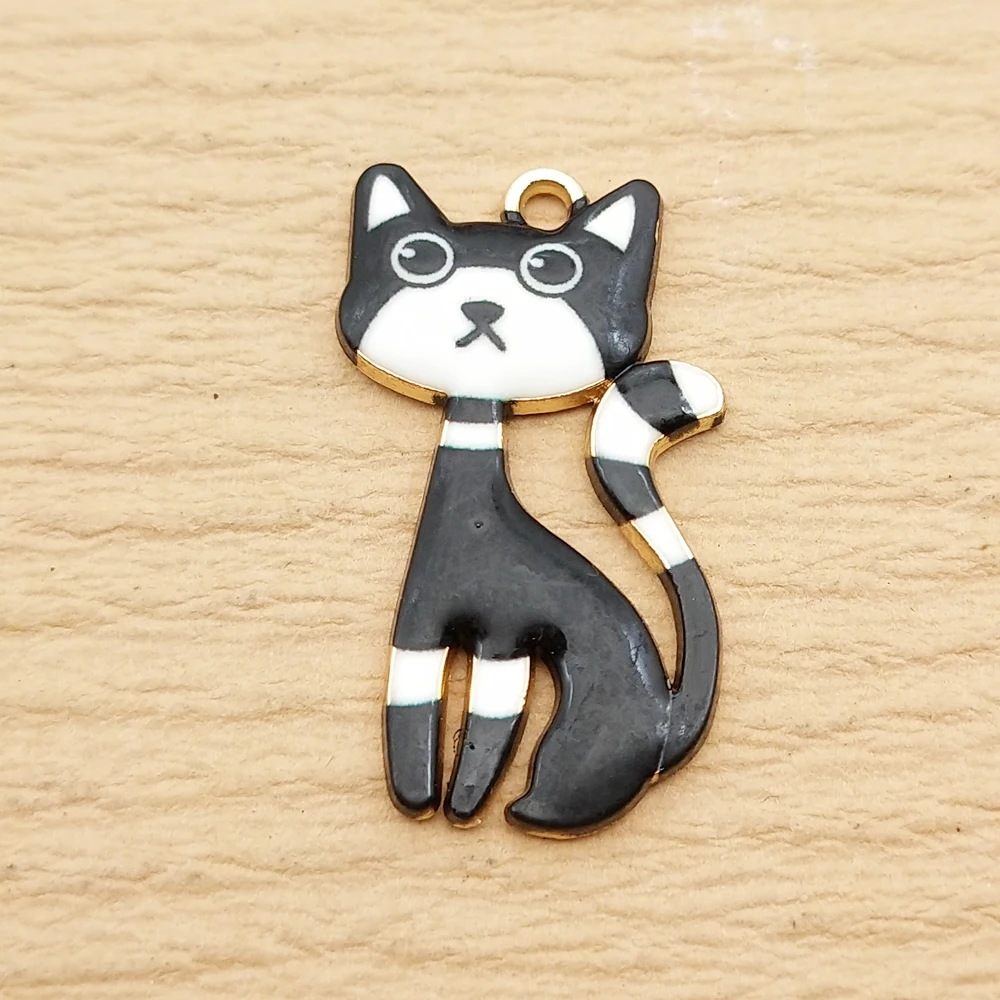10pcs Cat Charm for DIY Jewellery Making Accessories