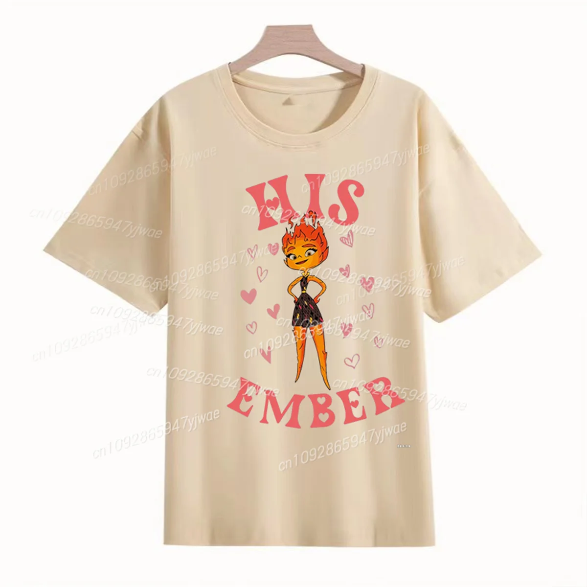 ديزني عنصري الجمر ووايد زوجين الجرافيك تي شيرت س الرقبة مريحة القطن قصير الأكمام المرأة الترفيه عطلة أعلى