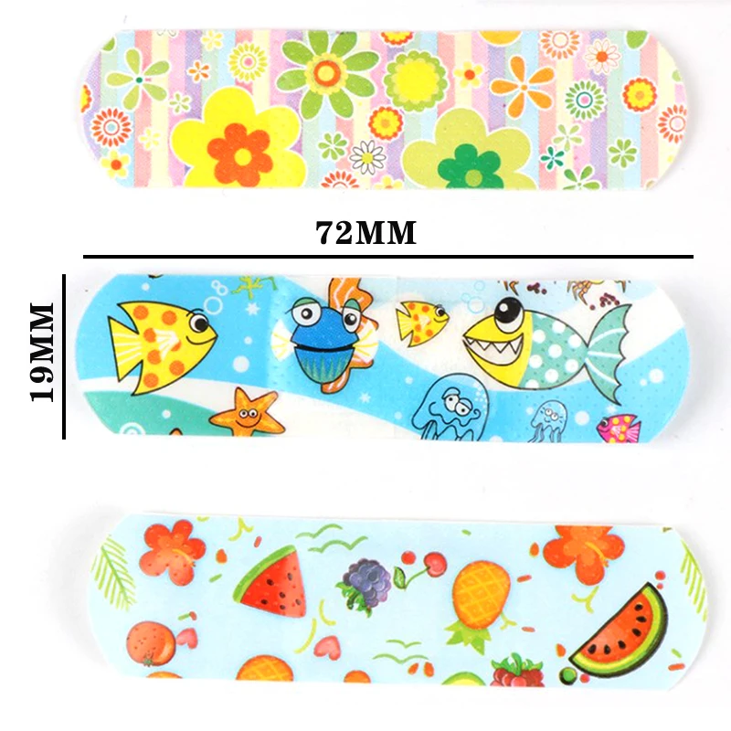 100pcs Cartoon Animal Pattern Waterproof Hemostasis Kids Band Aid Stickers Adhesive Bandage Wound Strips Plasters For Children