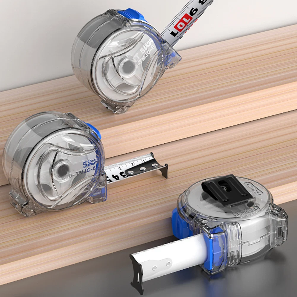 High Transparent Steel Tape Measure with Cut Resistant Carbon Steel and Unique Point Hook for Accurate Results