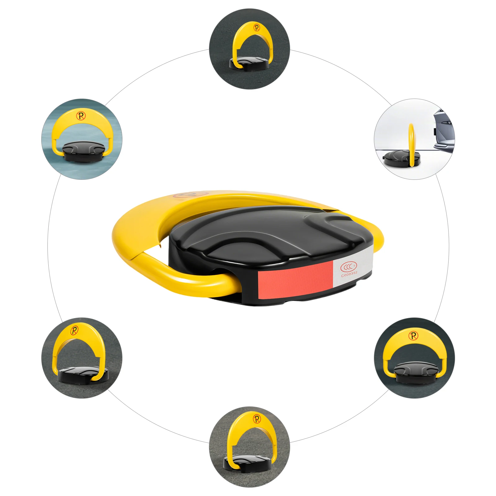 Remote Control Parking Lock – Alloy Steel, IP67 Waterproof, 4410lbs Capacity with Alarm & Reflective Stripe