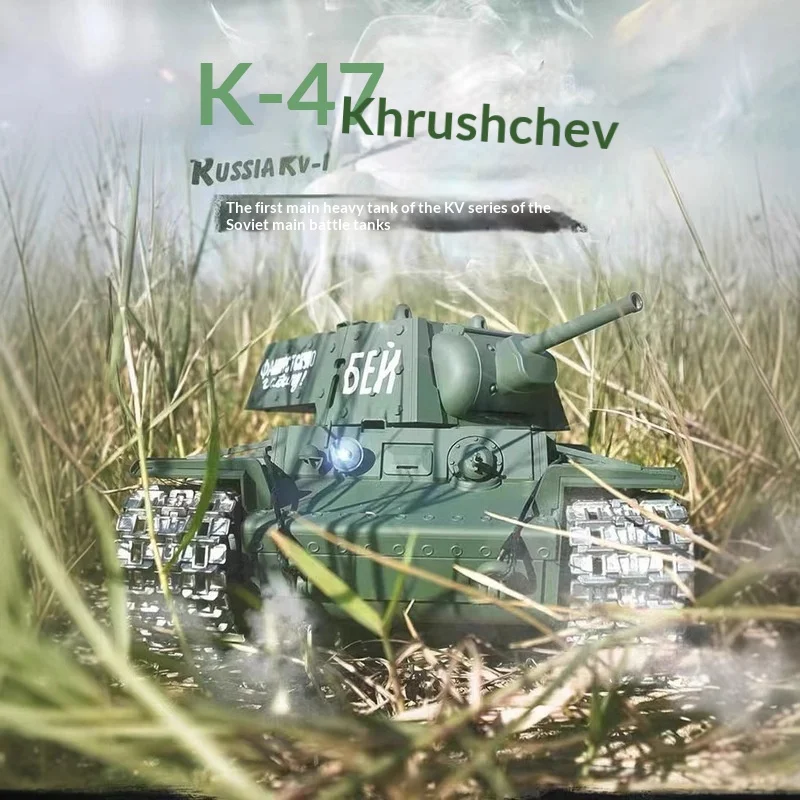 Heng longo 3878 tanque de controle remoto blindado soviético KV-1 modelo militar elétrico brinquedo de metal off-road que pode disparar presente perfeito