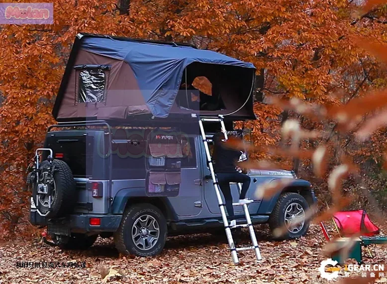 

Hard shell automatic folding roof tent self-driving tour pickup 1