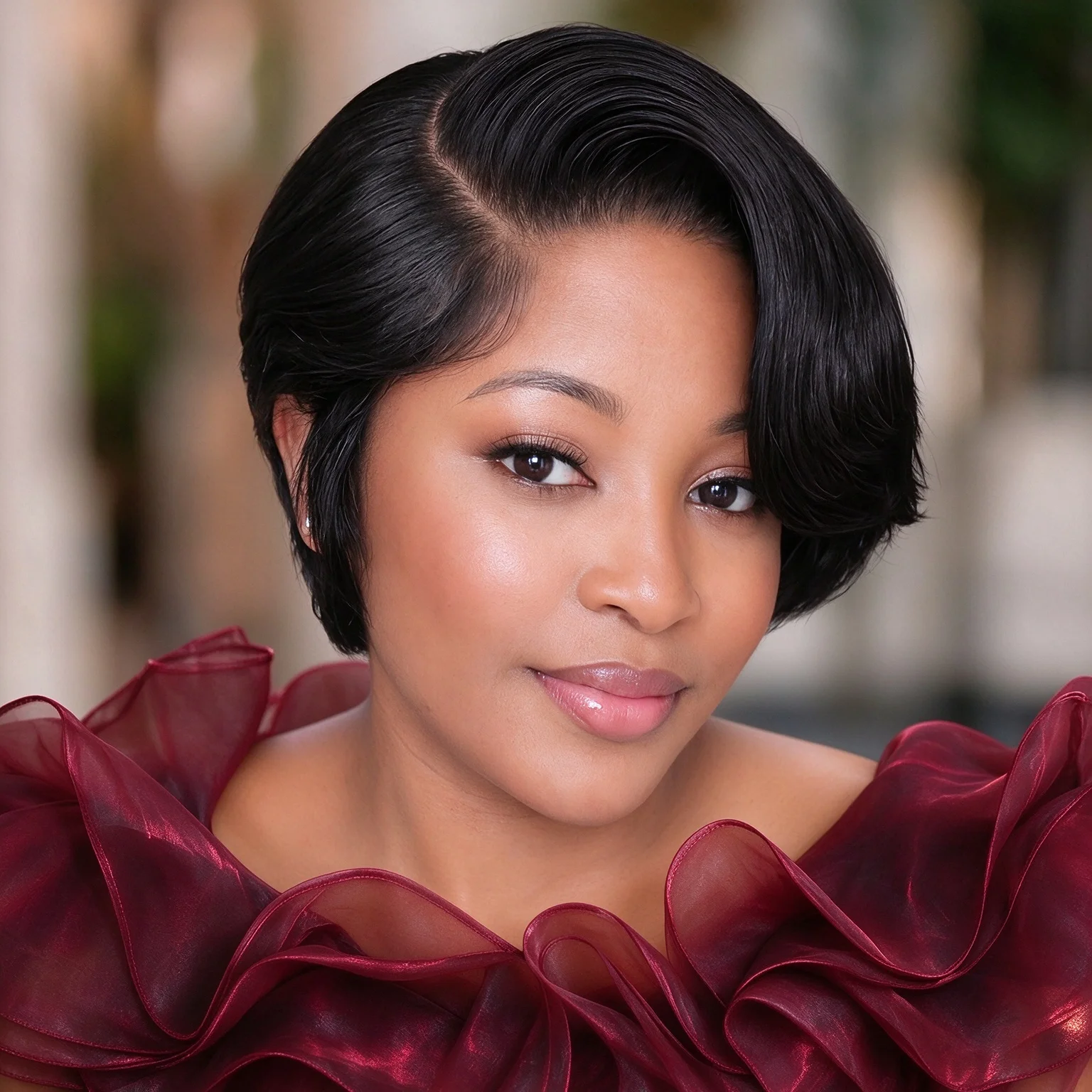 13x4x1 Short Bob Human Hair Wig for Women, Side Part Straight Bob Wig, Natural Looking Human Hair Lace Wig
