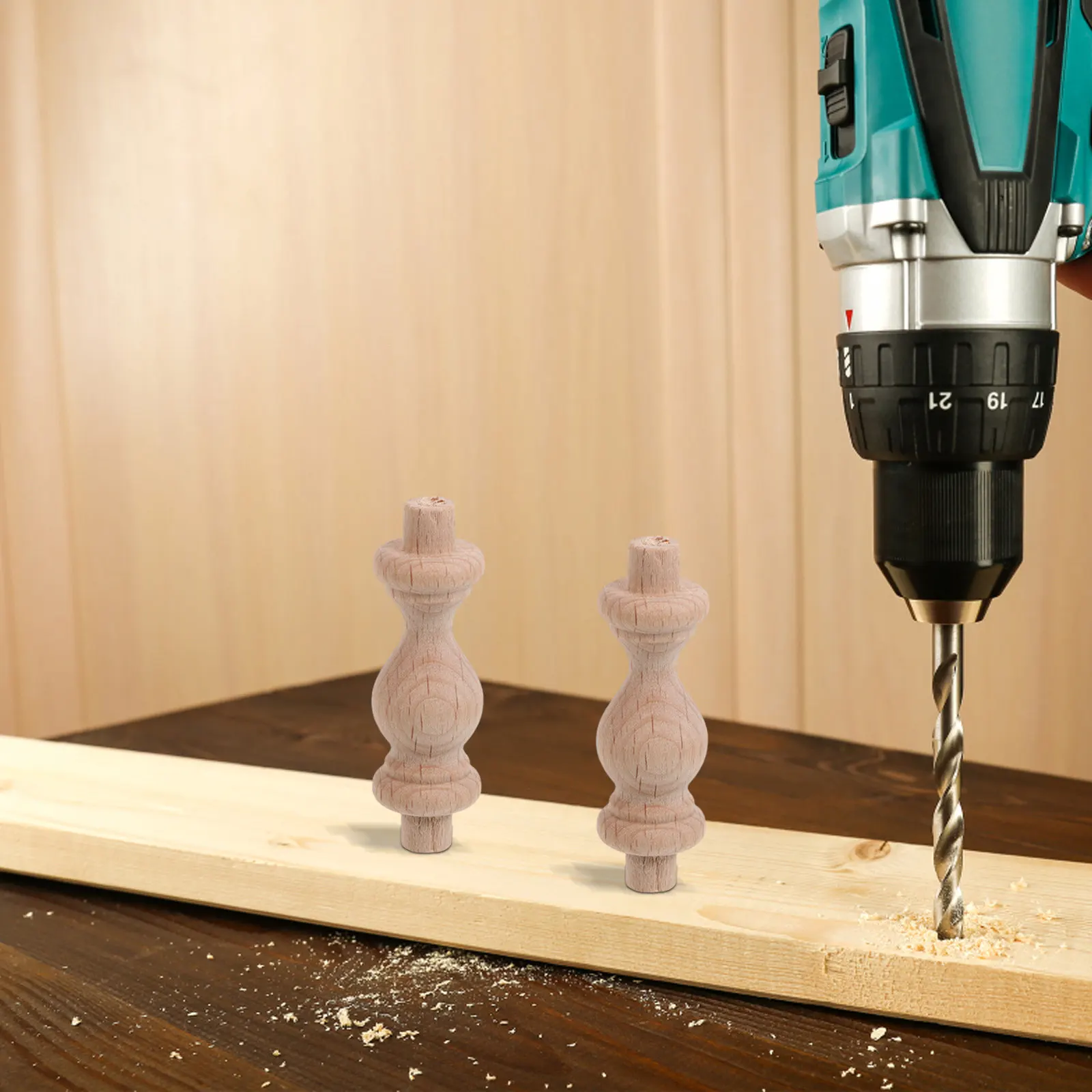 

10Pcs Roman Style Unfinished Wooden Baluster Spindles Decorative Unpainted Wood Posts for DIY Staircase Furniture Home