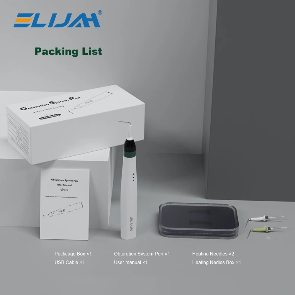 

ELIJAH Dental 0.3Sec Fast Cutting Heating Pen with 2 Needles Root Canal Heated Gutta-Percha Obturation 3 Adjustable Levels Tools