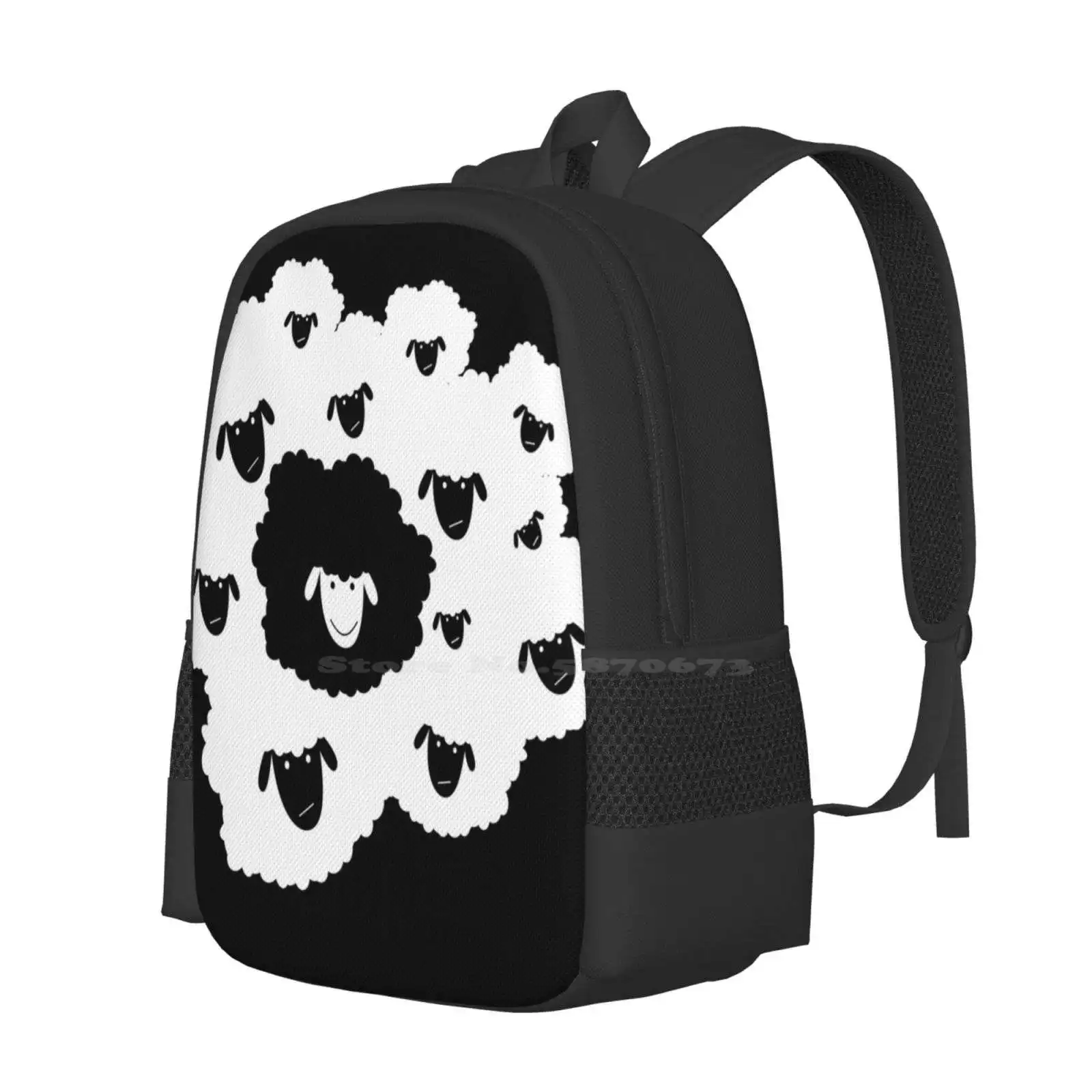 Black Sheep Hot Sale Schoolbag Backpack Fashion Bags Sheep Lovers I Love Sheep Farm Black And White Funny Sheep Happy Sheep