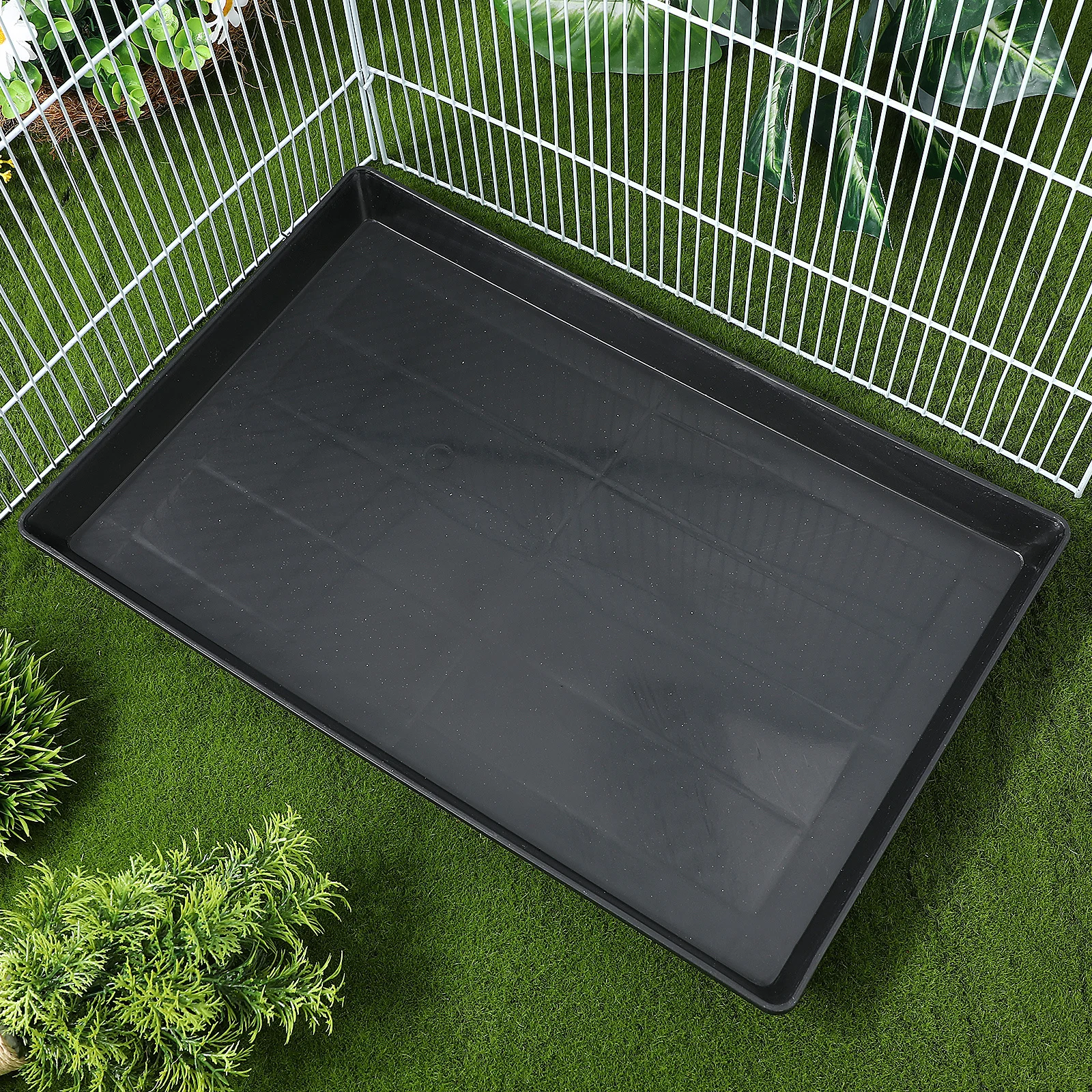 

2Pcs Birdcage Bottom Tray Parrot Cage Poop Tray Odor Resistant Easy to Use Parakeet Toilet Pan Bunny Cage Holders