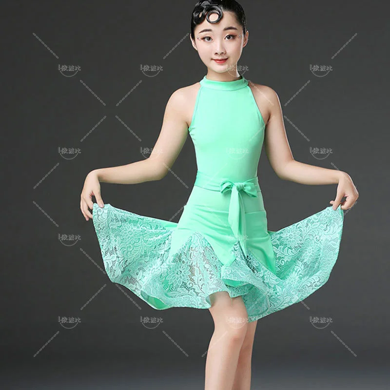 

Girl Latin Dance Dress For Children Girls Competition Ballroom Kids Tango Salsa Dancewear Practice Wear Cha Cha