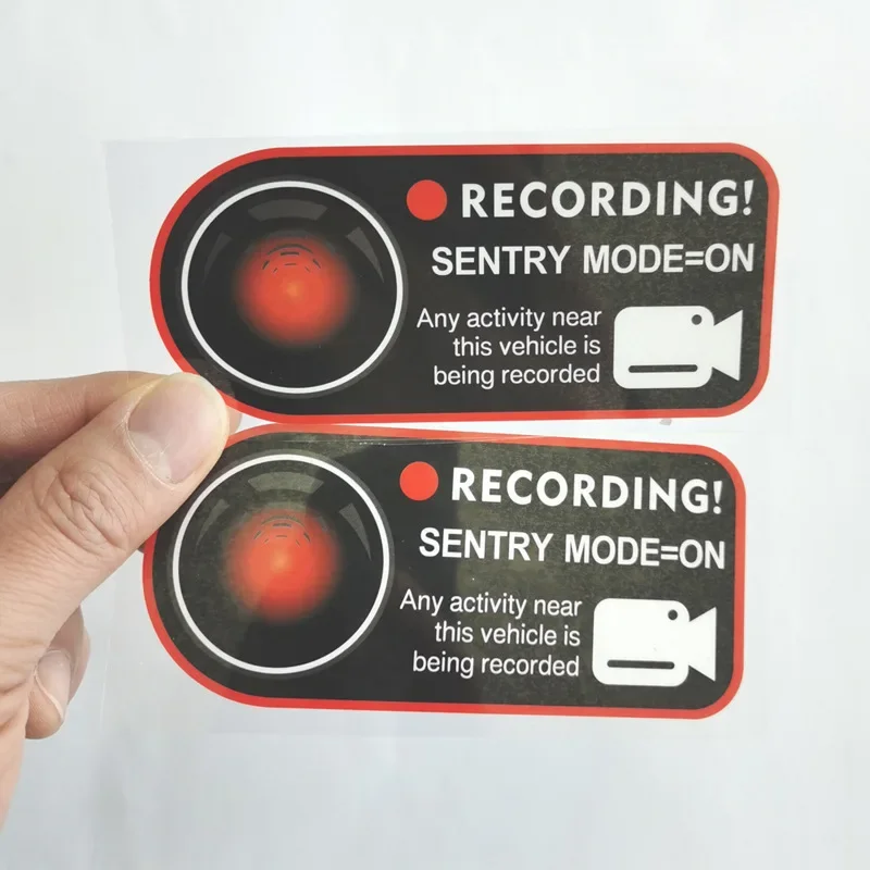 1 pair Tips Stickers Sentinel Mode Warning Stickers Decals Car Stickers  For Tesla model 3 model Y/S/X Auto Accessories