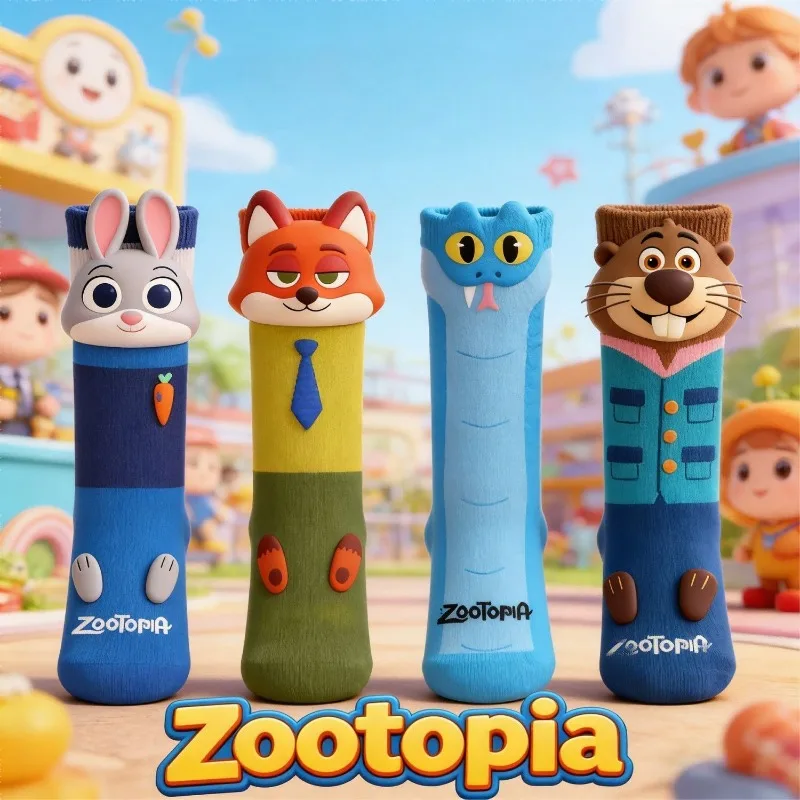 

Zootopia Children's Socks Judith Nick Gary Boys and Girls Cartoon Anime Socks Baby Cotton Socks Anime Lovely Give To Children