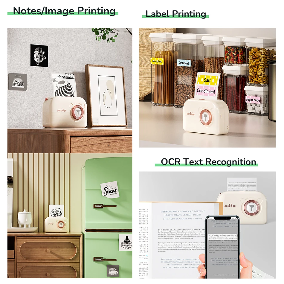 Mini stampante termica tascabile portatile Peripage da 77mm telefono cellulare iOS Android School Hand Tools Office QR Code Home Printing