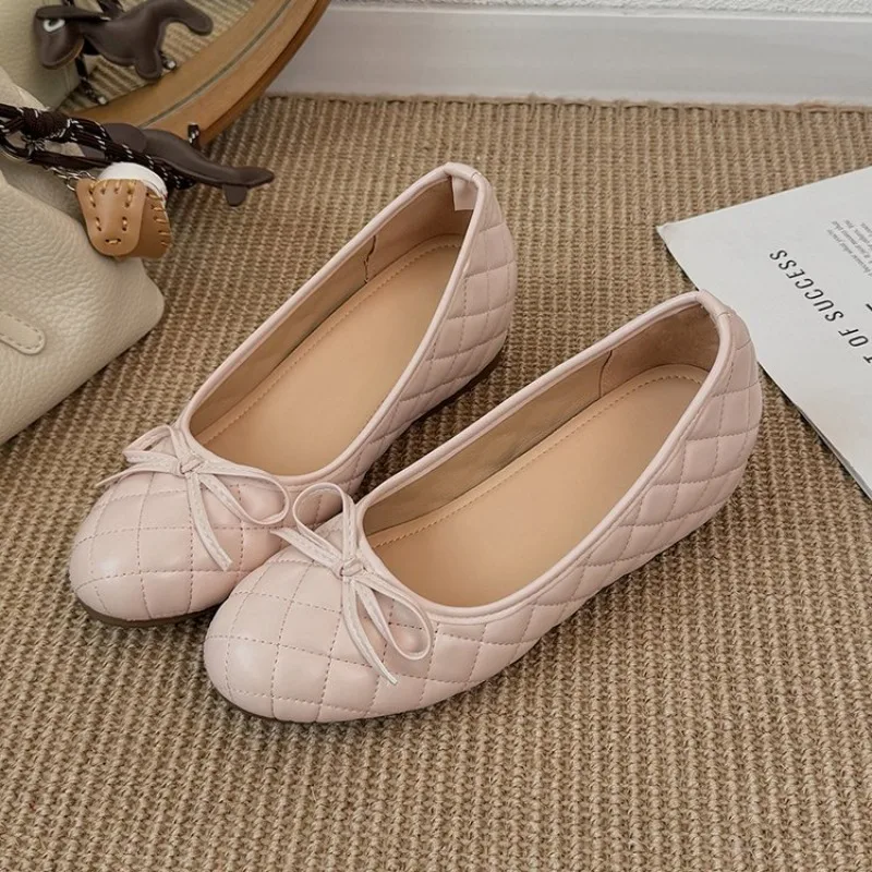 Zapatos de Tacón Interno Estilo Ballet para Mujer, Novedad 2026, Otoño-Verano, Hermosos para Combinar con Faldas