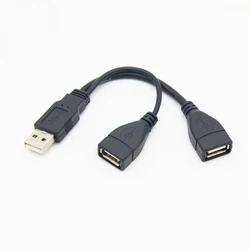 Línea de extensión USB 2,0 2 en 1, Cable de datos USB macho a 2 hembra, adaptador de carga, divisor para tarjeta de red de disco duro