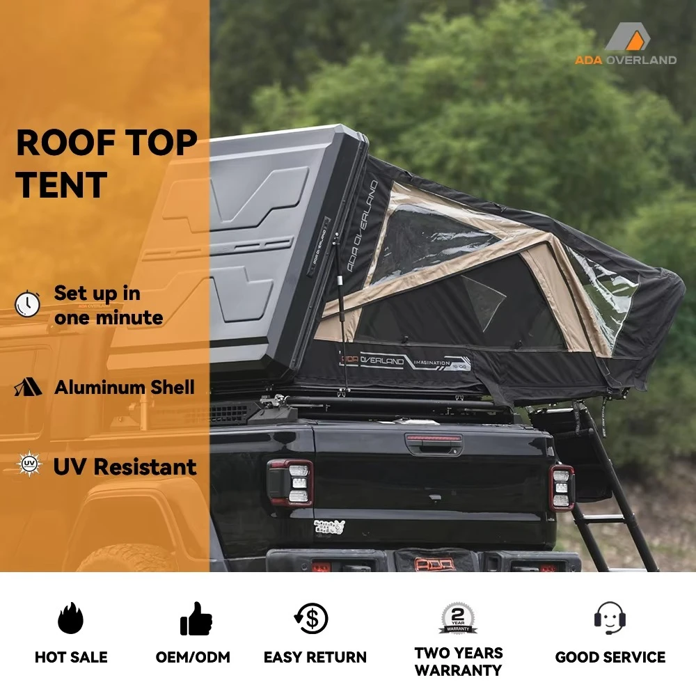 ADA OVERLAND 2-3 Person Waterproof Lightweight Aluminum Hard Shell Rooftop Tent Four-Season Quick Automatic Opening
