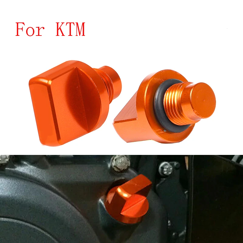 Motorcycle CNC Engine Magnetic Oil Drain Plug For DUKE 125 200 250 390DUKE RC125 RC200 RC390 All Years Motorcycle Oil Filler Cap