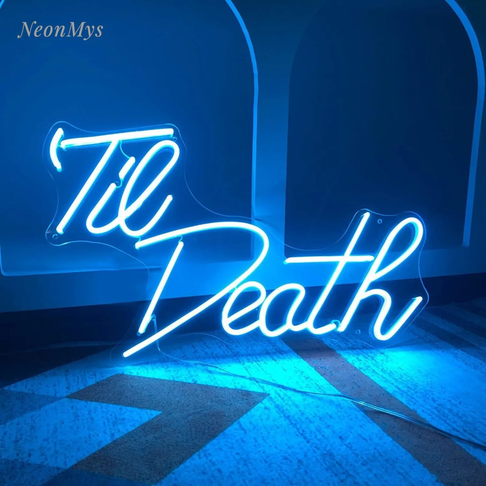 

Til Death Neon Sign for Wedding Bedroom Bar Party Led Neon Light Hangs Sign Home Room Wall Decoration For lovers Friend Gift