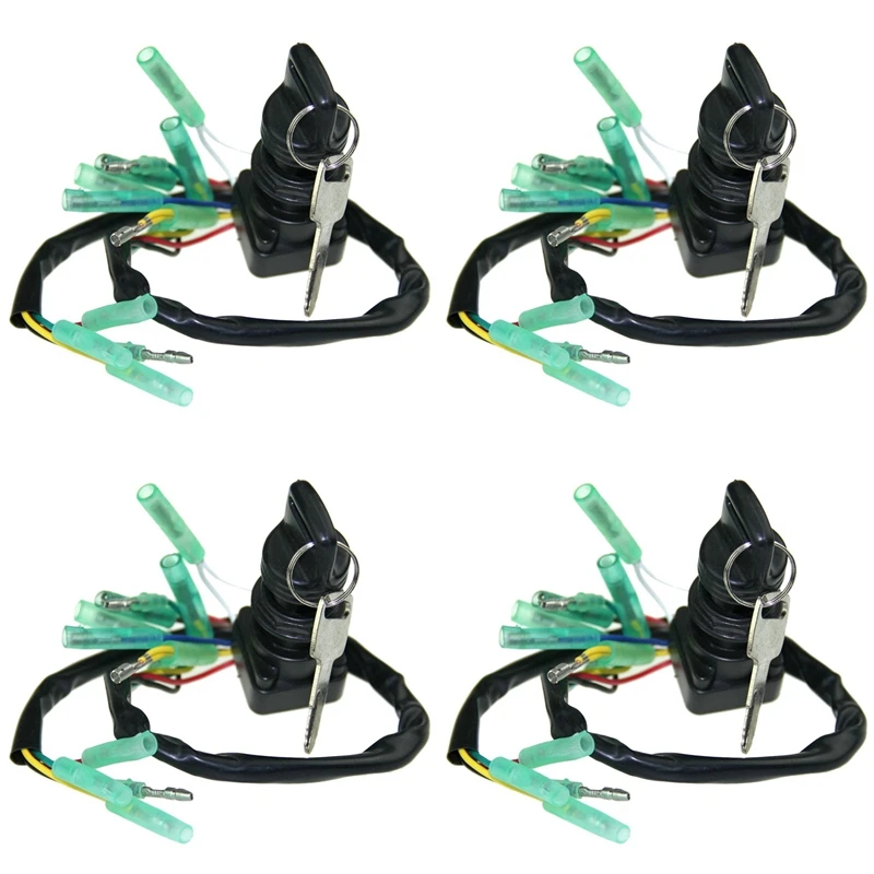 4X Ignition Switch Key Assembly For Yamaha Outboard Motor Control Box 2/4-Strok 703-82510-43-00