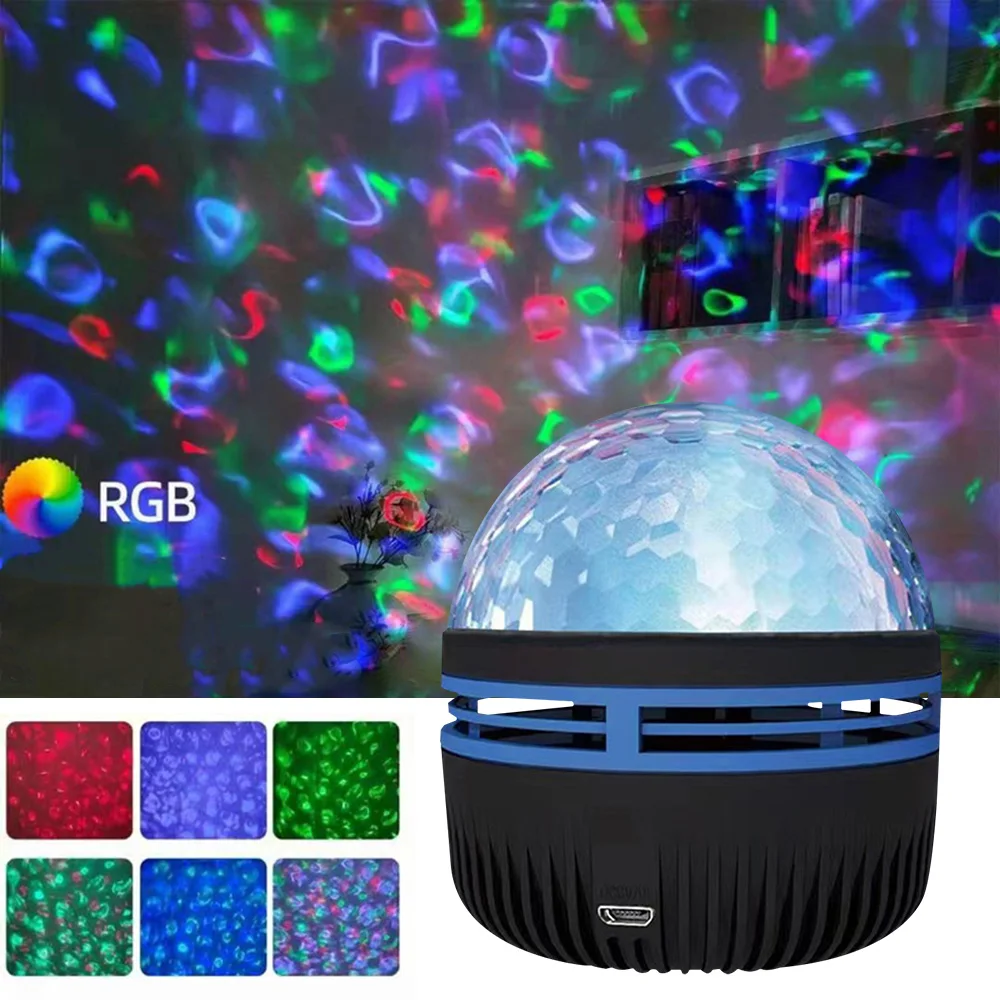 USB Galaxy Projector Aurora 5V Night Light 360° Rotating GB Colorful NightLights with Remote Control for Home Theater Room