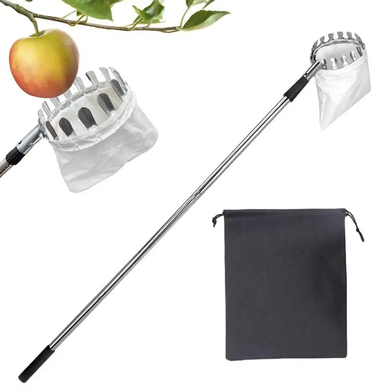 Fruit Picking Pole Citrus Picker With Telescopic Handle Rust-proof Adjustable Grabber Reacher Tool For Acorn Lemon Pear Mango
