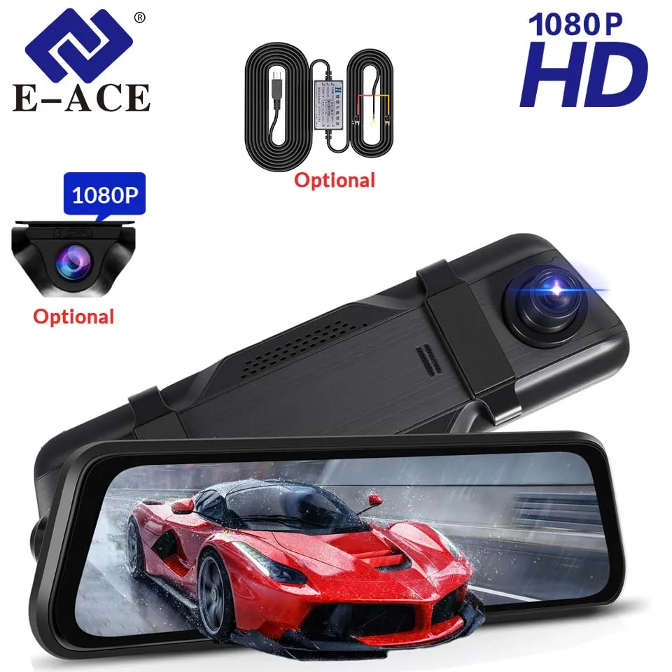 1080P Touch Screen Dual Front Optional 6M/10M/15M Rear Cameras/Night Vision/G-sensor/Parking Monitor/Loop Record/Parking Assist