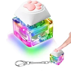 Mechanical Switch Keychain Keyboard Key Chain Cat's Paw Fidget Toys for Adults and Kids Stress Relief Fingertip Gadget