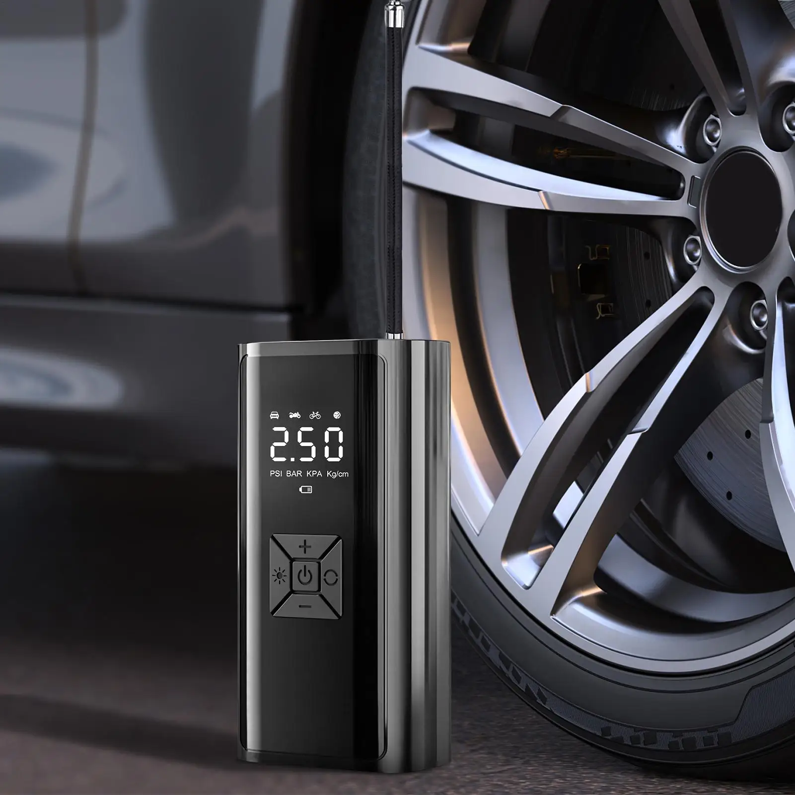 

Tire Inflator Portable Air Compressor Portable Electronic Air Compressor Cordless Tire Inflator With LED Display For Car Travel