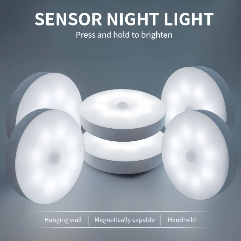 

Compact Smart Night Light, 3.23in, Light & Motion Sensor, Magnetic Back, Includes Adhesive Stickers, Ideal Moving-In Gift