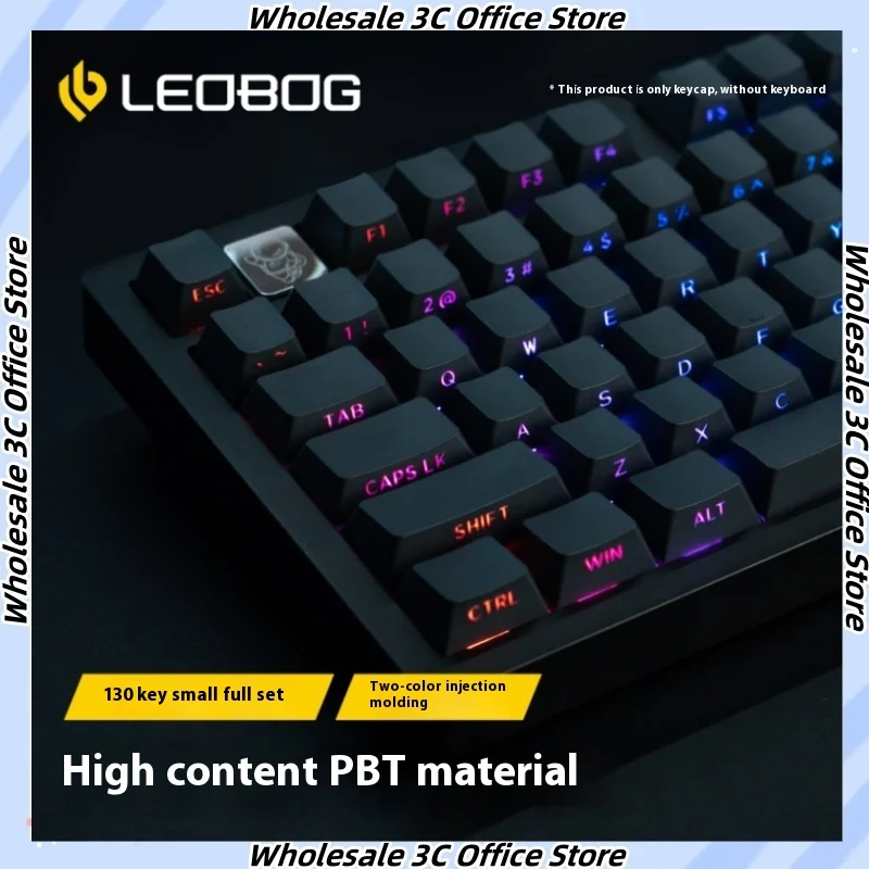 

130 Key Black Pbt Keycap Backlit Rgb Cherry Profile Side Print Shine Through Keycaps For Cherry Mx Mechanical Gaming Keyboard