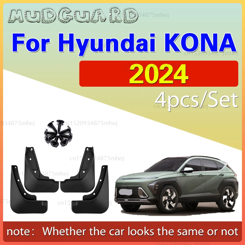 

Брызговики для Hyundai KONA 2024, гибридные брызговики, брызговики, передние и задние колеса, крылья, автомобильные аксессуары, 4 шт.