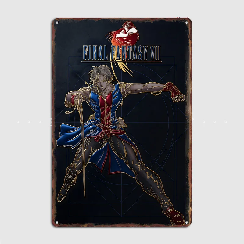 Final Fantasy VIII Artwork Poster Metal Sign Pub Vintage Custom Bedroom Indoor Home Wall Decor Posters Room Decoration