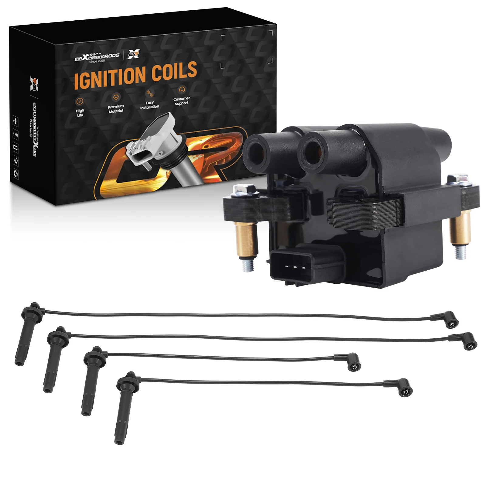 Ignition Coil And Spark Plug Wire Kit For 2.5L Impreza Outback Forester E1038