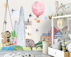 beibehang Custom New papier peint Modern Nordic Hand Painted Cartoon Watercolor Children's Room Bedroom Background Wallpaper