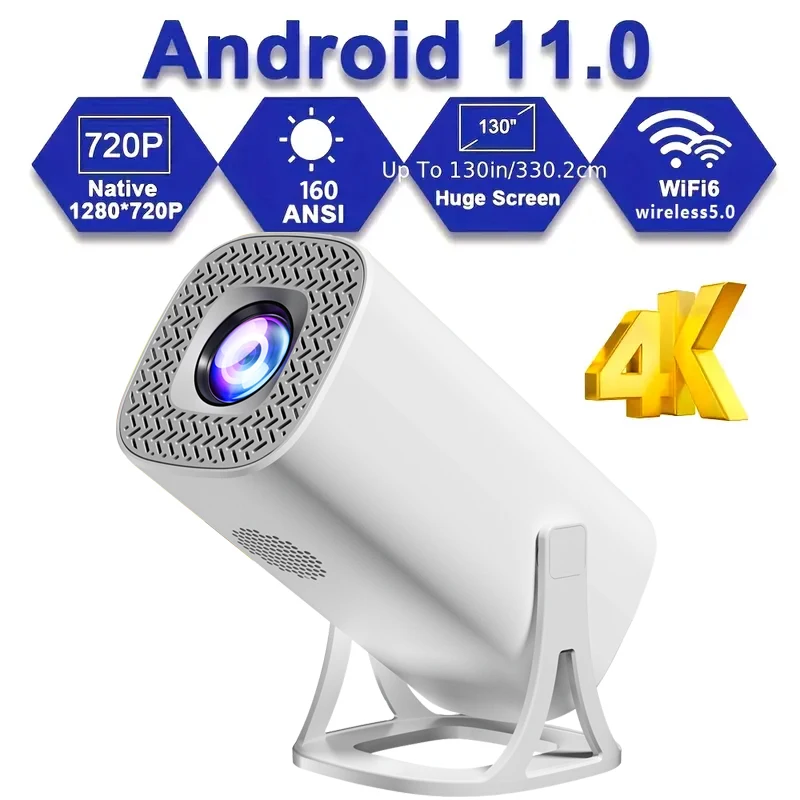 

S40 Android 11 Mini Projector Support 4K 2.4G/5GWIFI BT5.0 Projector 1280*720P Home Cinema Portable Projector,Upgrated HY300