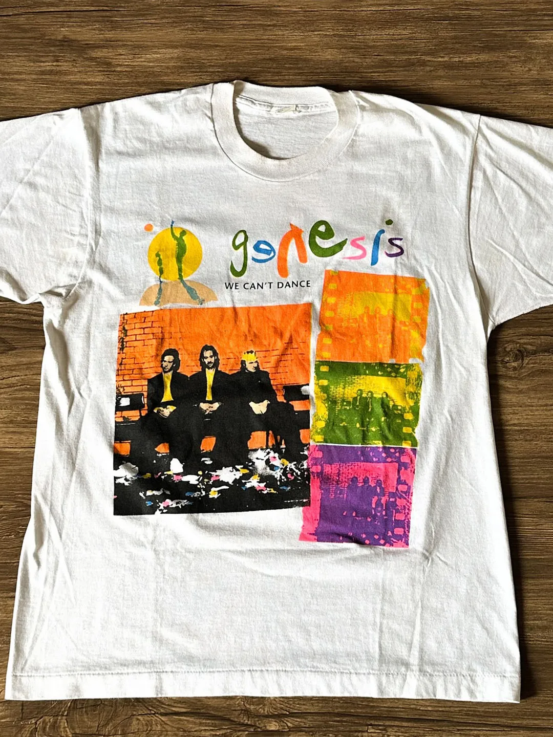 Genesis Band Artistic Design Short Sleeve T-Shirt Y2K Sweet Cool Versatile Small Collar Heavy Cotton Half Sleeve Trendy