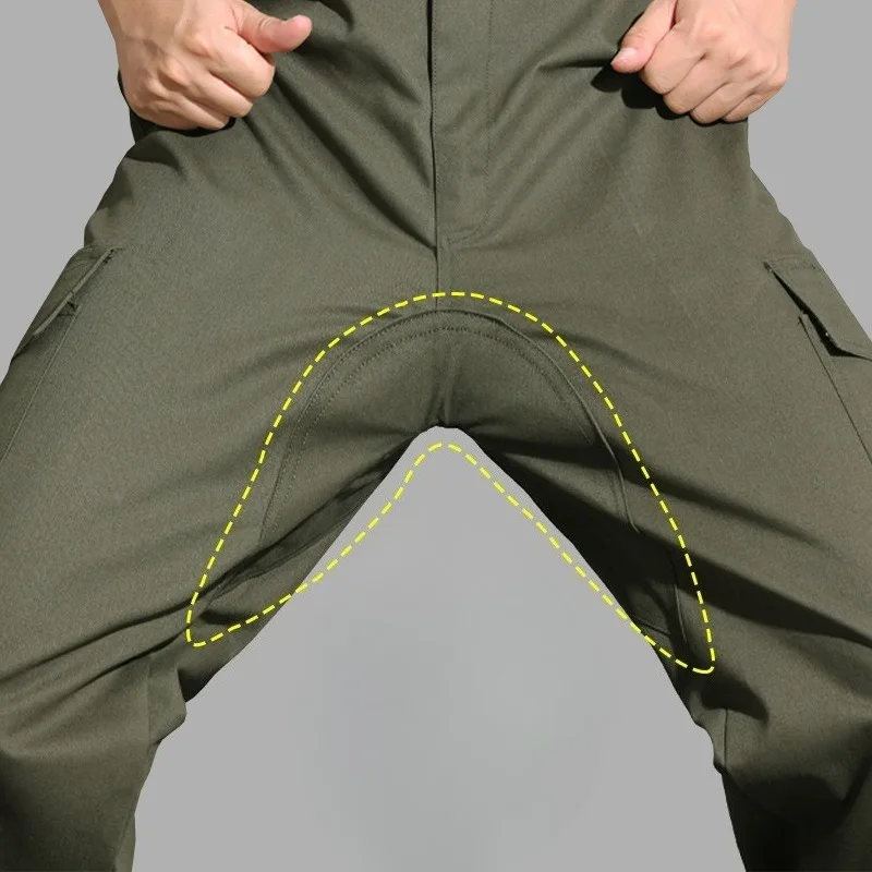 

Men's Crotch Thickened Wear-resistant Cotton Loose Electric Welding Labor Insurance Trousers Construction Site Pants Breathable