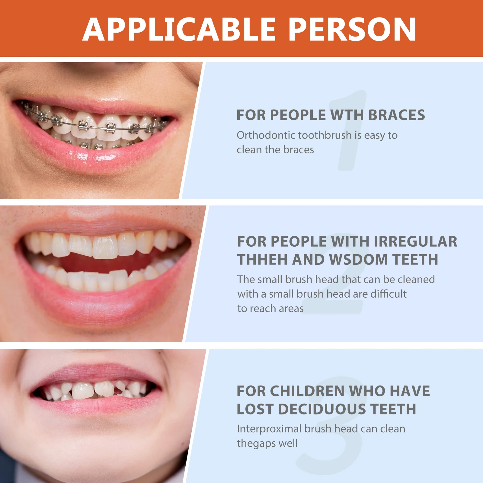 

4 Pcs Portable False Teeth Denture Toothbrushes Care Double Sided Cleaning Tools for Rubber Cleaners