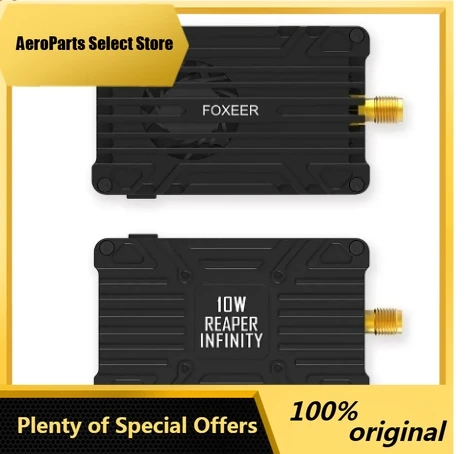AeroPartsFOXEER Reaper Infinity 5.8G 10W 80CH VTX 2-8S Lipo 400mW/2W/5W/7.5W/10W Switchable Transmitter Long Range FPV Drone SMA