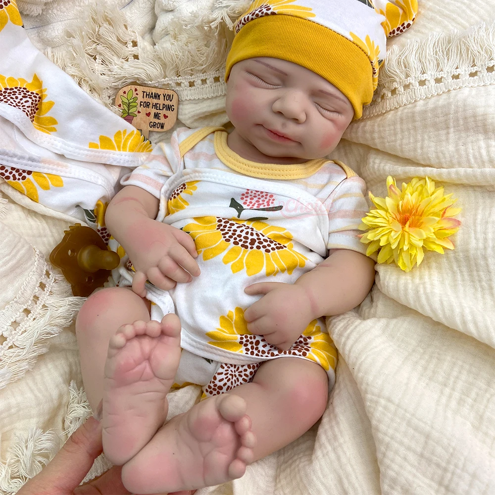 20Inch Open Mouth Pascale Full Soft Body Silicone Reborn Baby Lifelike Skin Veins Doll Anatomically Correct for Gift view 5