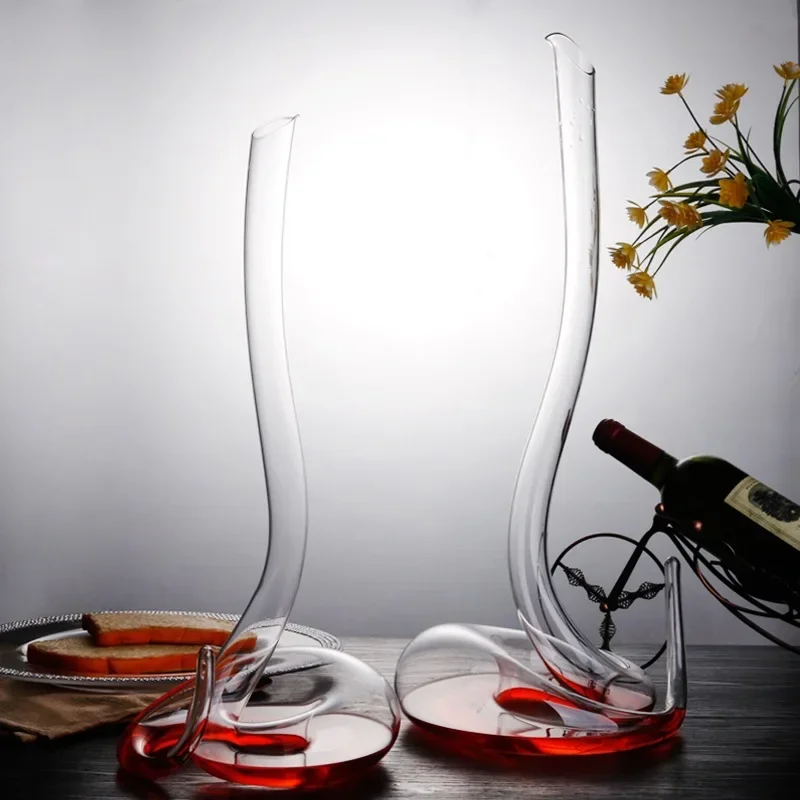 Snake-shaped Decanter Glass Creative Transparent 1.1/2L Wine Pot Dispenser Flagon Hotel Bar Home Kitchen Decoration Supplies