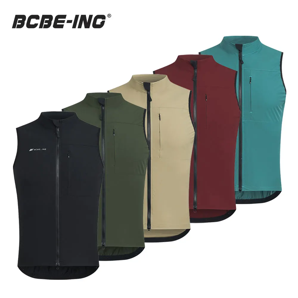 

BCBE-ING Men Cycling Vest Sleeveless Windproof Waterproof Cycling Gilet Lightweight Breathable Bike Vest With YKK Double Zipper