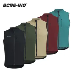 BCBE-ING Men Cycling Vest Sleeveless Windproof Cycling Gilet Lightweight Breathable Bike Vest YKK Zip Chaleco Ciclismo Hombre