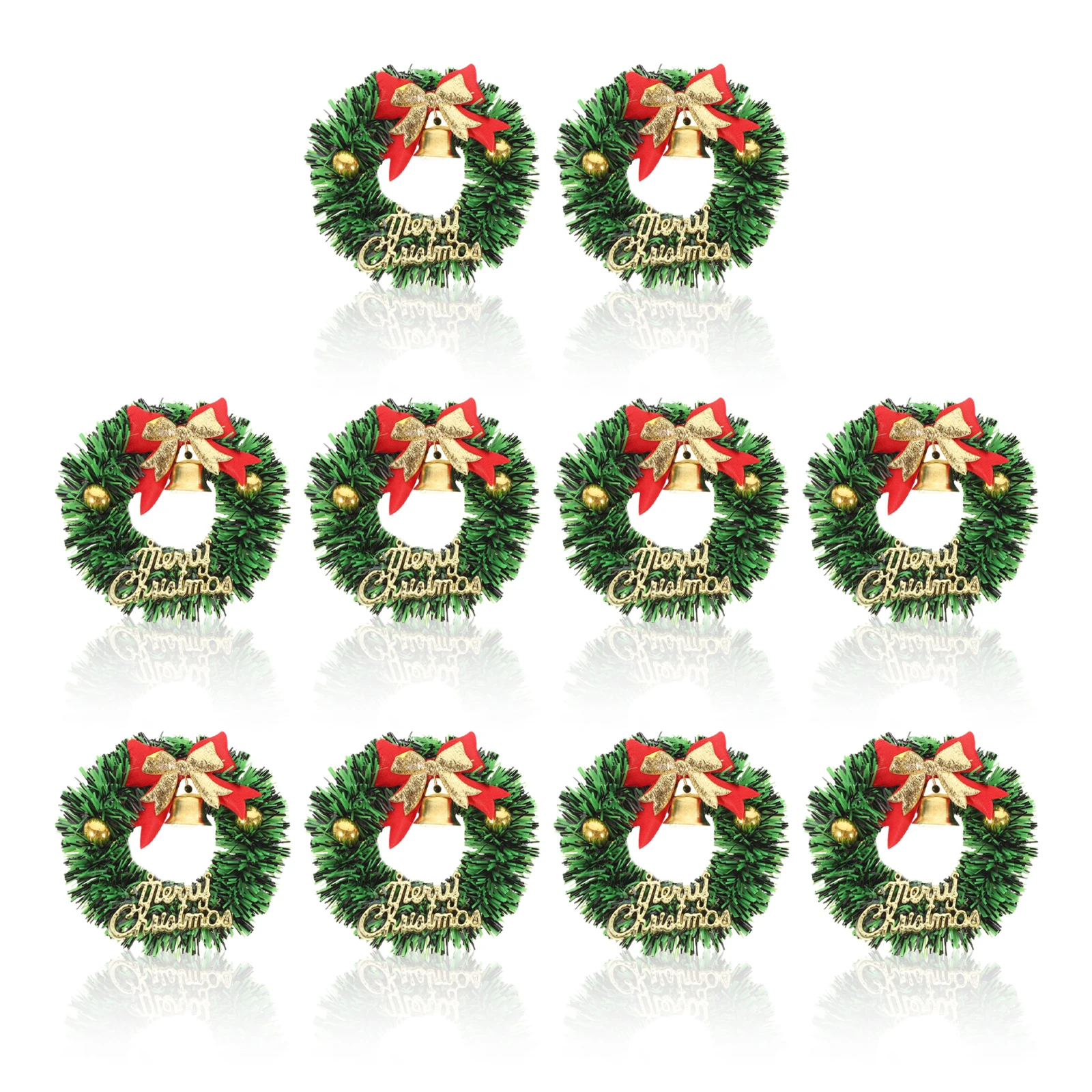 

10Pcs Miniature Christmas Wreath Pendants Festive Hanging Decor for Window Door Sofa Cabinet Xmas Atmosphere